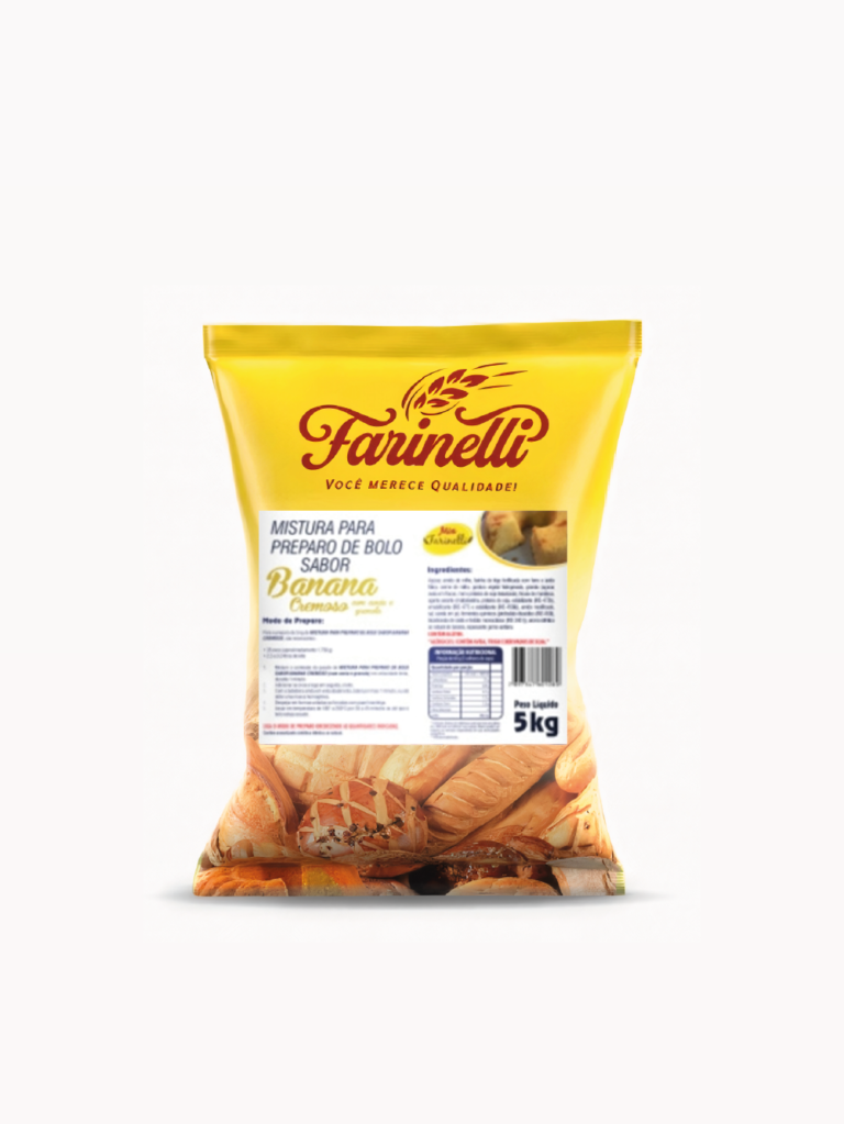 BOLO CREMOSO BANANA C/GRANOLA 5 KG – FARINELLI CÓD: 12921