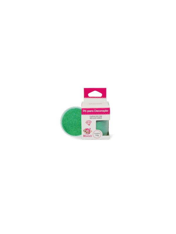 PO P/ DECORACAO FURTACOR REFLEXO VERDE 1 UN 10G CÓD: 13475