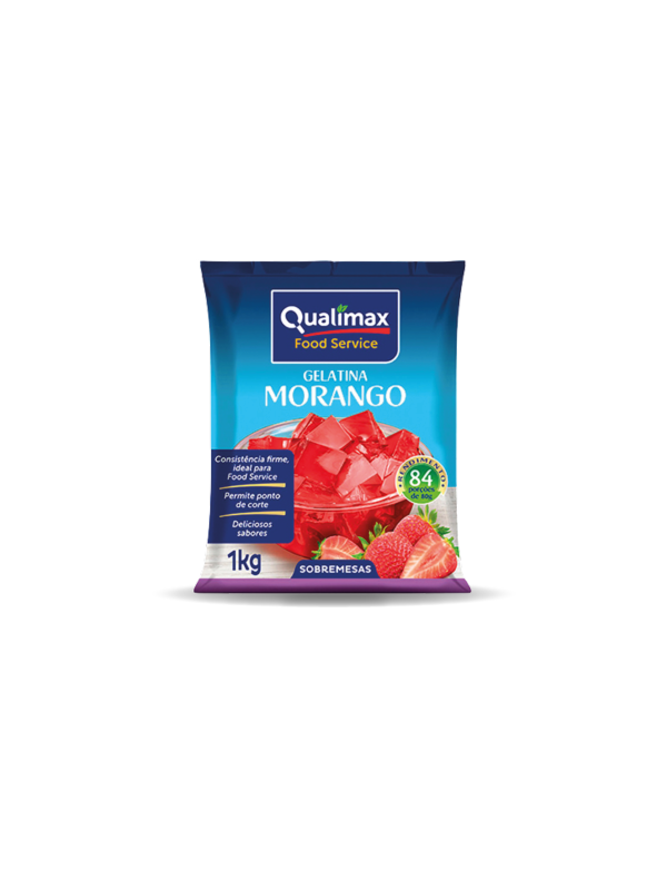 GELATINA EM PO MORANGO 1 KG QUALIMAX CÓD: 11991