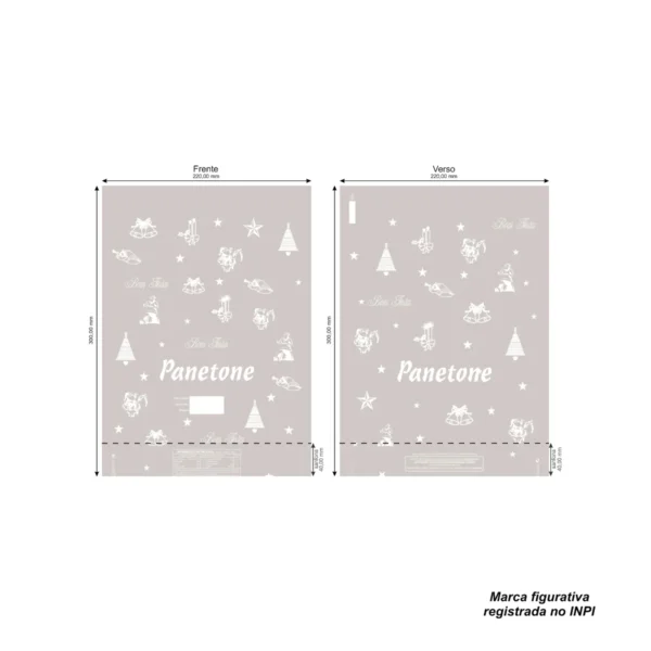 SACOS PLASTICOS 22 X 30 PANETONE BRANCO 250 G C/100 UN CÓD: 11706