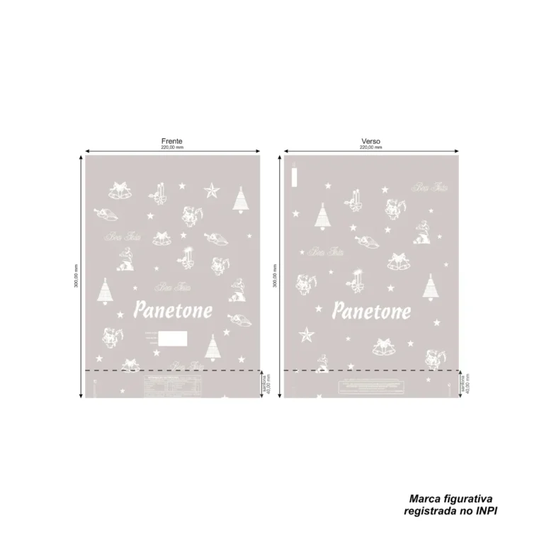 SACOS PLASTICOS 22 X 30 PANETONE BRANCO 250 G C/100 UN CÓD: 11706