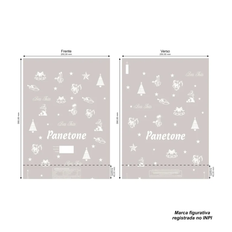 SACOS PLASTICOS 25 X 35 PANETONE BRANCO 500 G C/100 UN CÓD: 00147