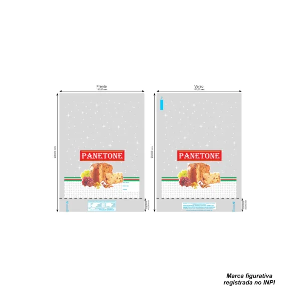SACOS PLASTICOS 13 X 23 PANETONE C/ FOTO 100G (100 UN) CÓD: 14098