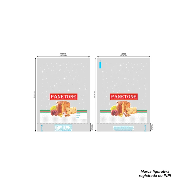 SACOS PLASTICOS 13 X 23 PANETONE C/ FOTO 100G (100 UN) CÓD: 14098