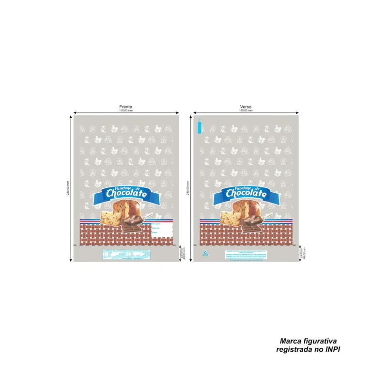 SACOS PLASTICOS 13 X 23 PANETONE CHOC. 100 G (100 UN) CÓD: 00254