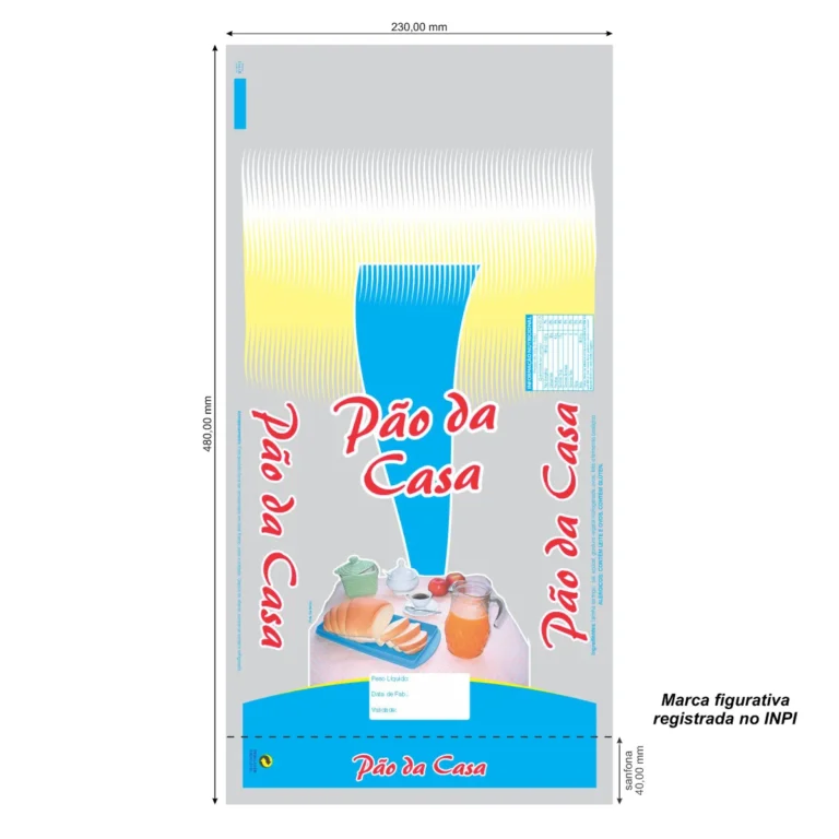 SACOS PLASTICOS PP 23 X 48 PAO DA CASA C/FOTO (P-C-F) CÓD: 00155