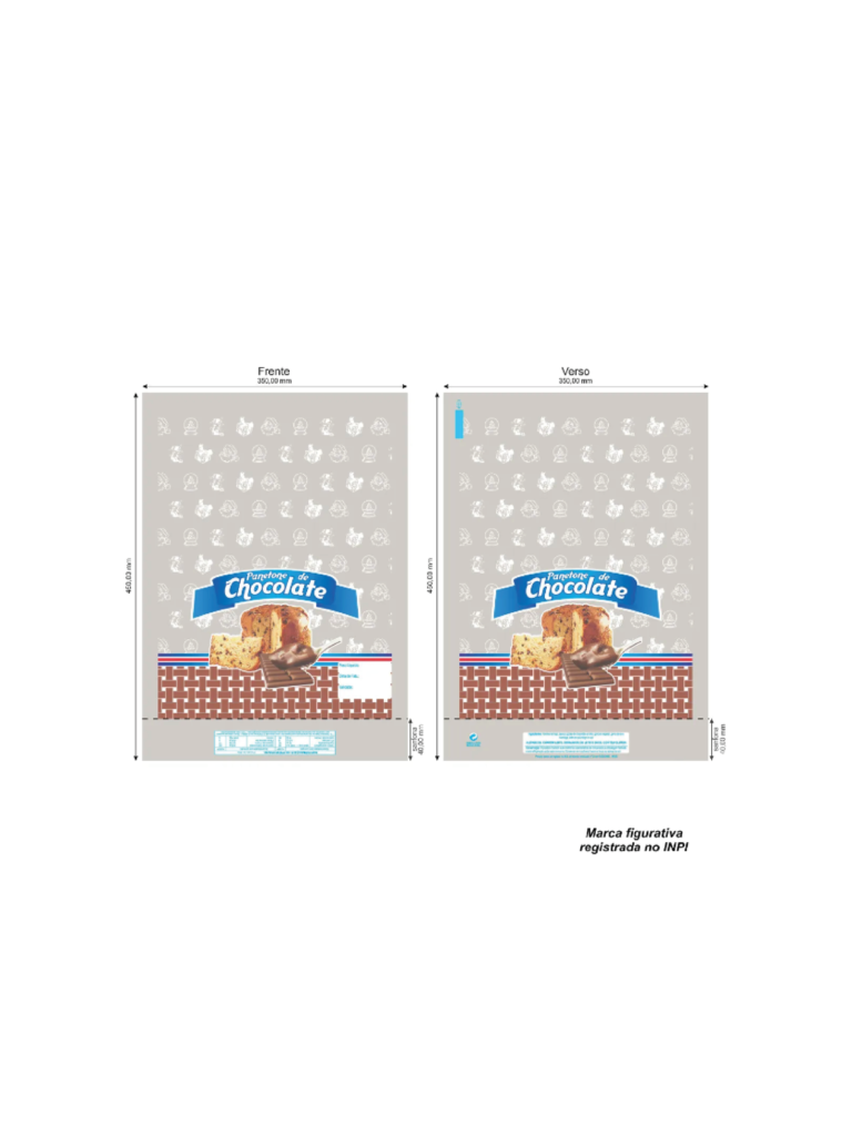 SACOS PLAST. 35 X 45 PANETONE CHOCOLATE 1 KG C/100 UN CÓD: 14383
