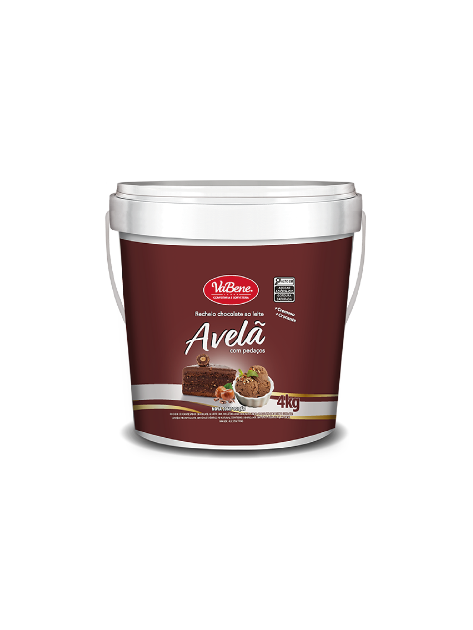 RECHEIO CHOCOLATE COM AVELA 4 KG VABENE- CÓD: 13377