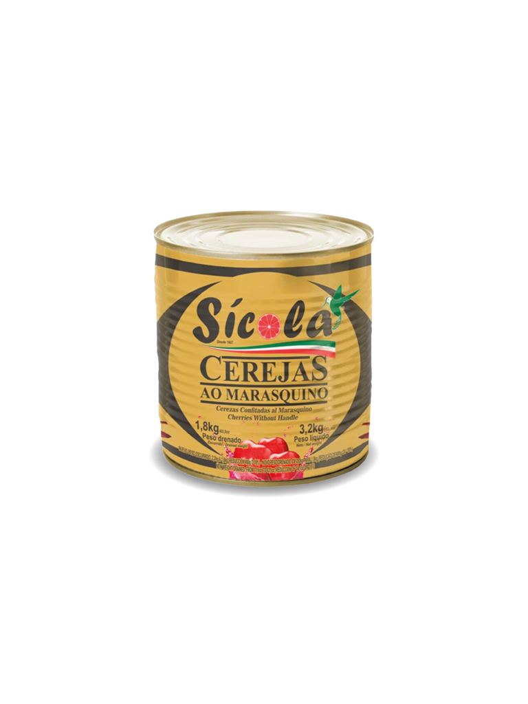 CEREJA SEM CABO AO MARRASQUINO 1,8 KG SICOLA CÓD: 00078