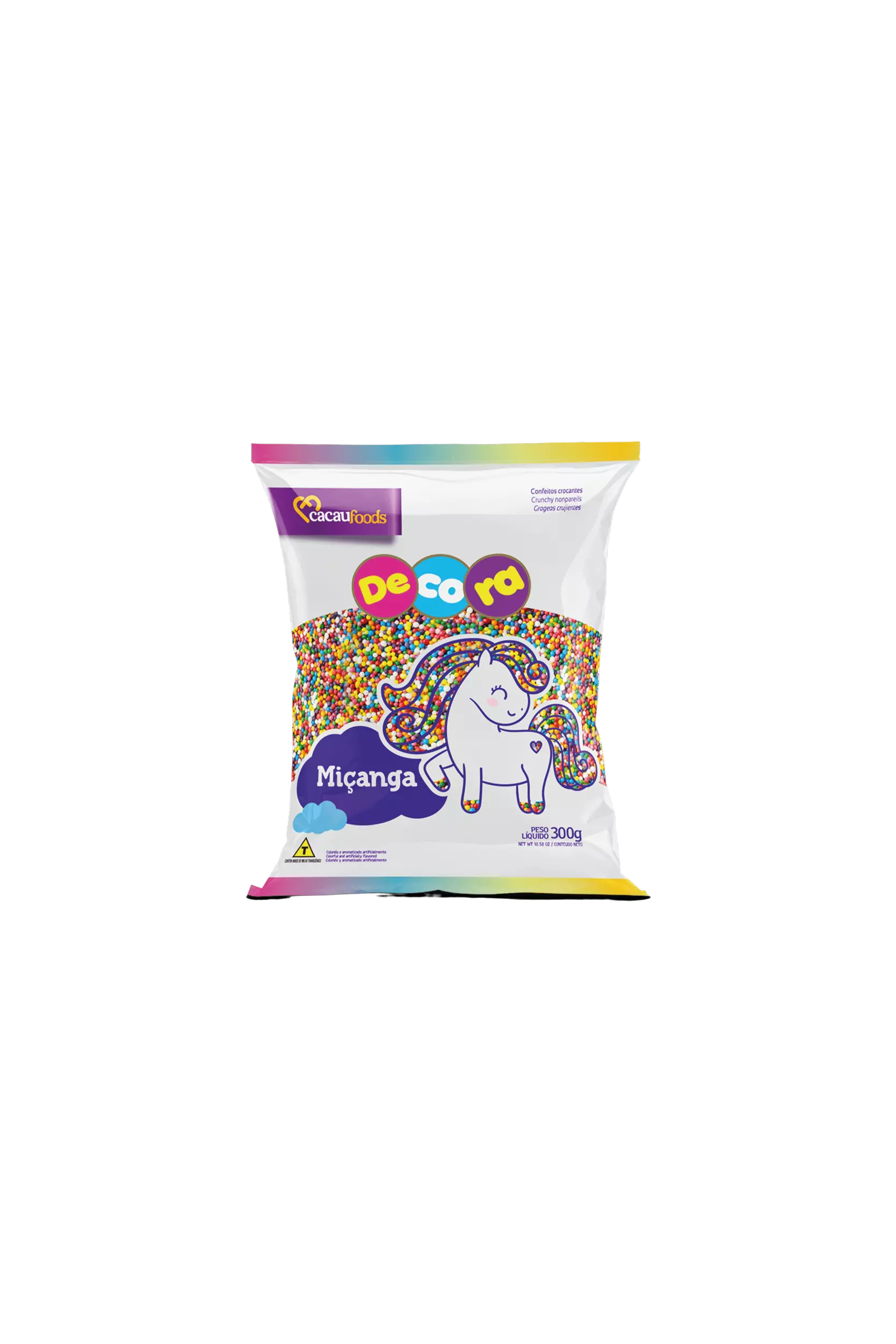 CONFEITO MIÇANGA COLORIDA DECORA CACAU FOODS 300G CÓD: 15142