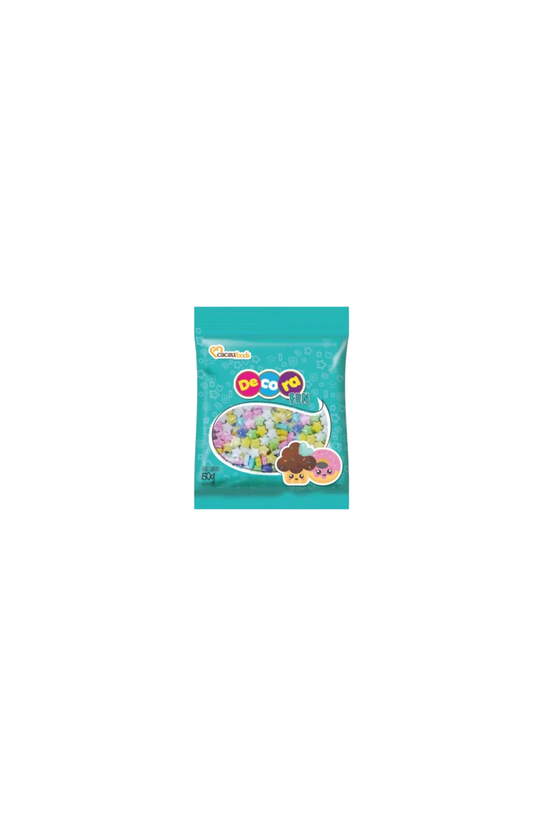 CONFEITO ESTRELA BAG COLORIDA DECORA CACAU FOODS 50G CÓD: 15146