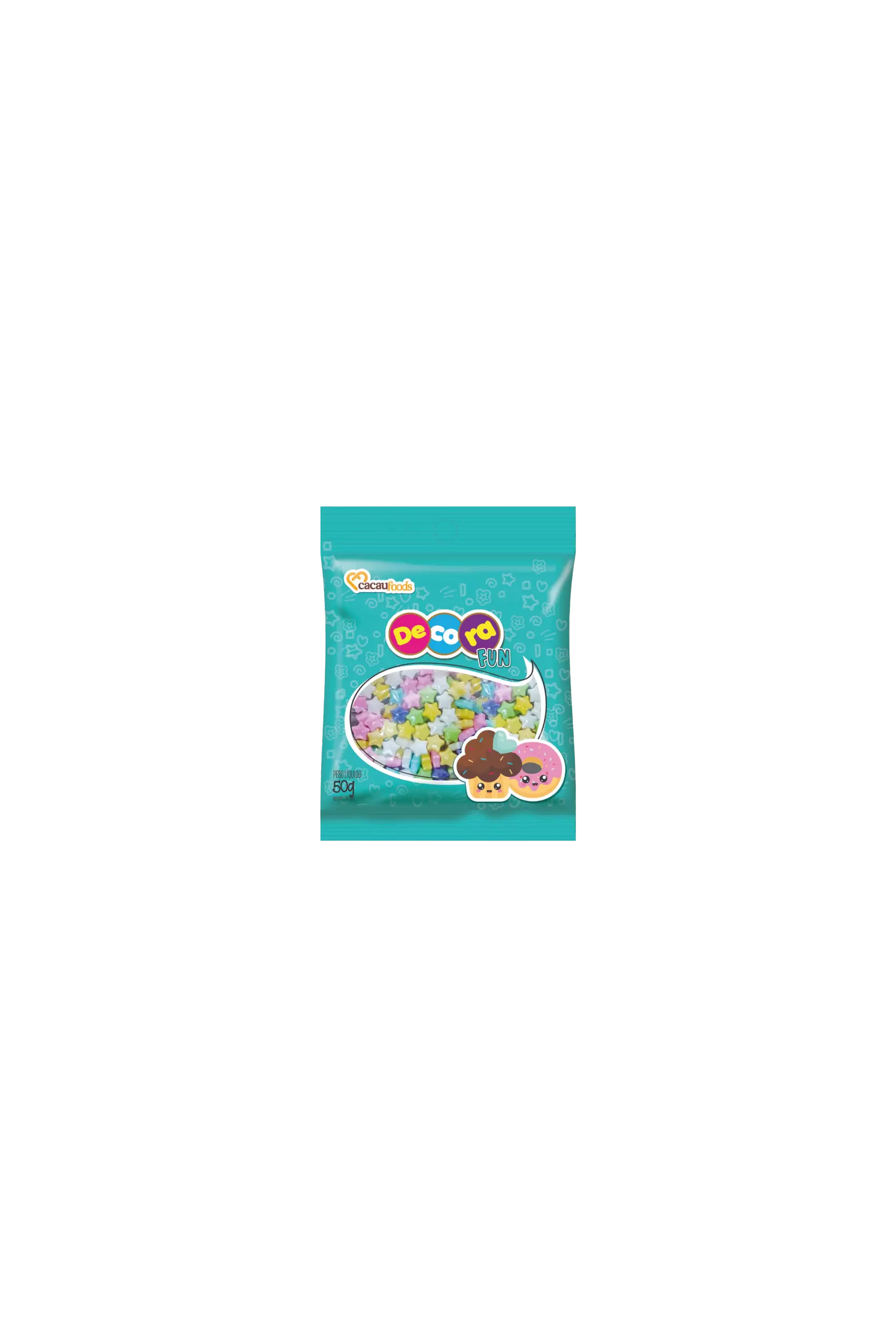 CONFEITO ESTRELA BAG COLORIDA DECORA CACAU FOODS 50G CÓD: 15146