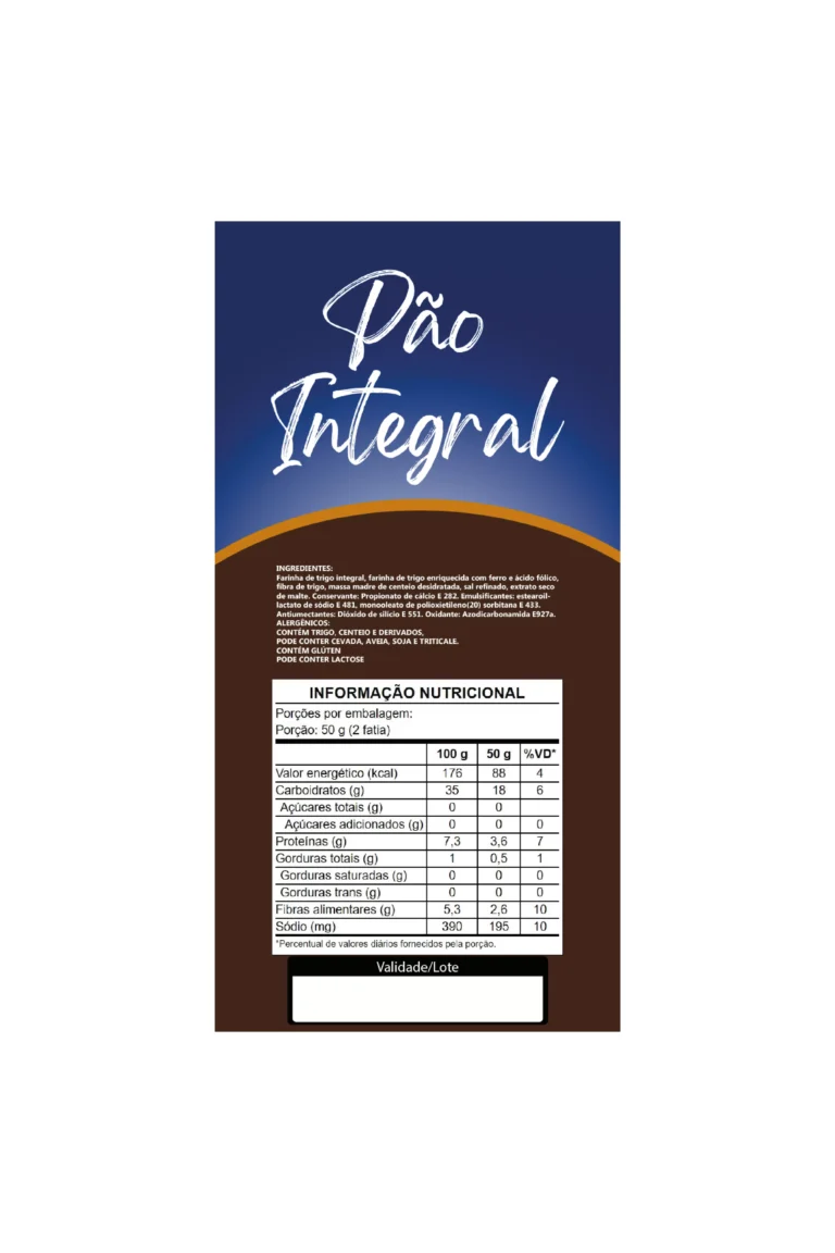 ETIQUETA ESP. 100 X 50  PAO INTEGRAL 50 UND CÓD: 15273