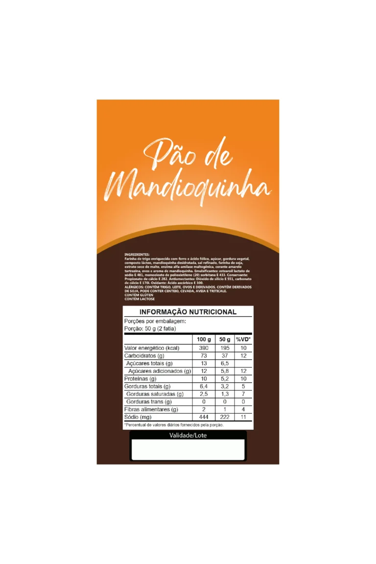 ETIQUETA ESP. 100 X 50  PAO MANDIOQUINHA 50 UND CÓD: 15277