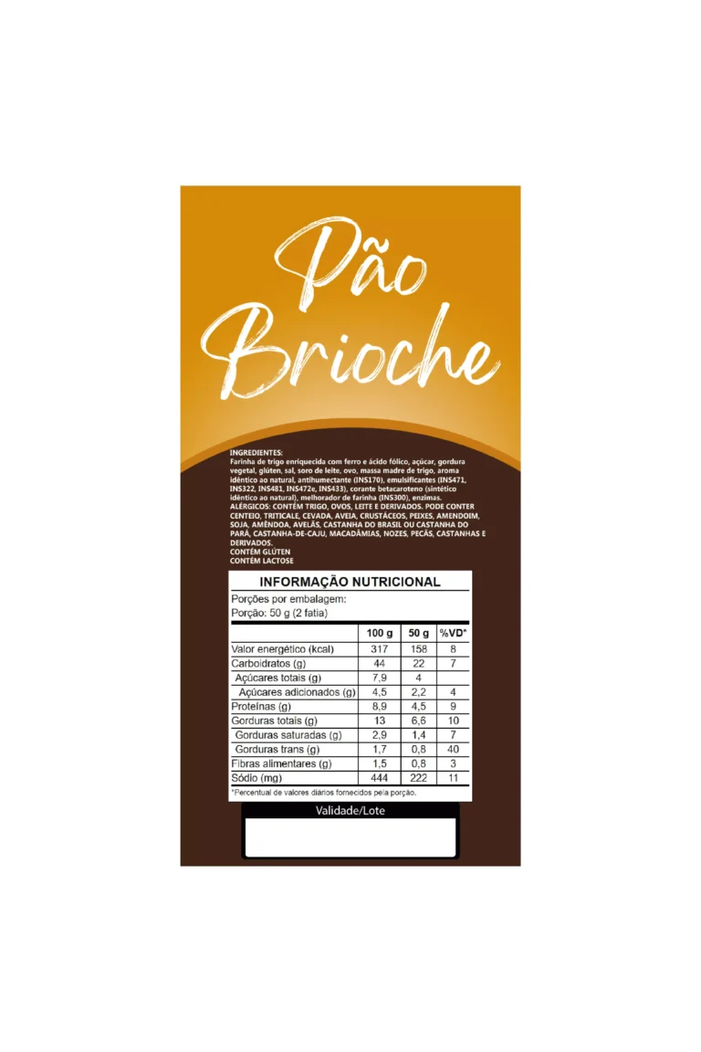 ETIQUETA ESP. 100 X 50  PAO BRIOCHE 50 UND  CÓD: 15274