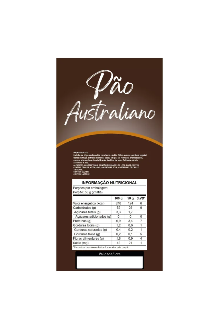 ETIQUETA ESP. 100 X 50  PAO AUSTRALIANO 50 UND CÓD: 15275