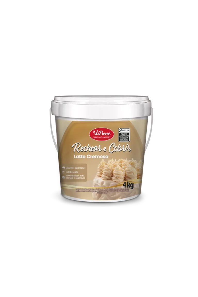 RECHEIO E COBERTURA CREMOSA SABOR LATTE 4 KG VABENE CÓD: 15198