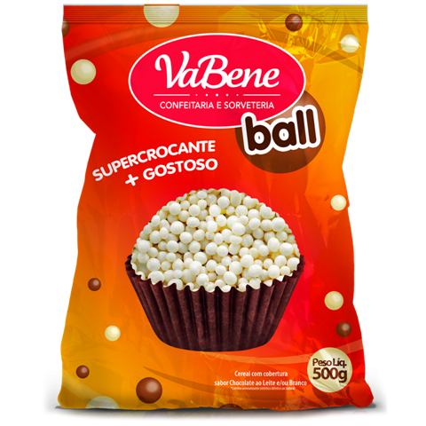 CEREAL BALL MINI COB SABOR CHOCOLATE BRANCO 500GR- CÓD:15051