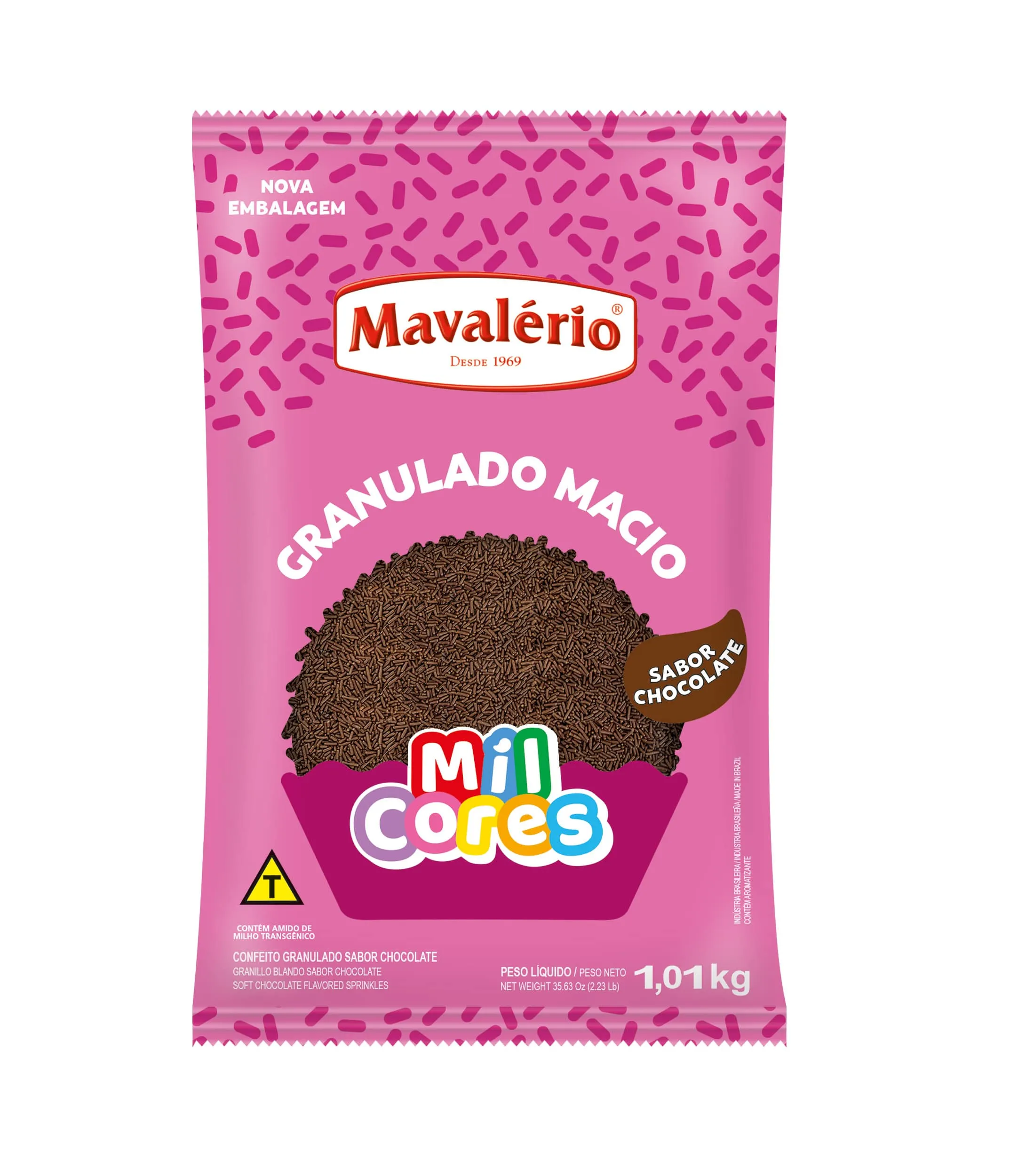 GRANULADO MACIO CHOCOLATE MIL CORES 1,01 KG MAVALERIO CÓD:458