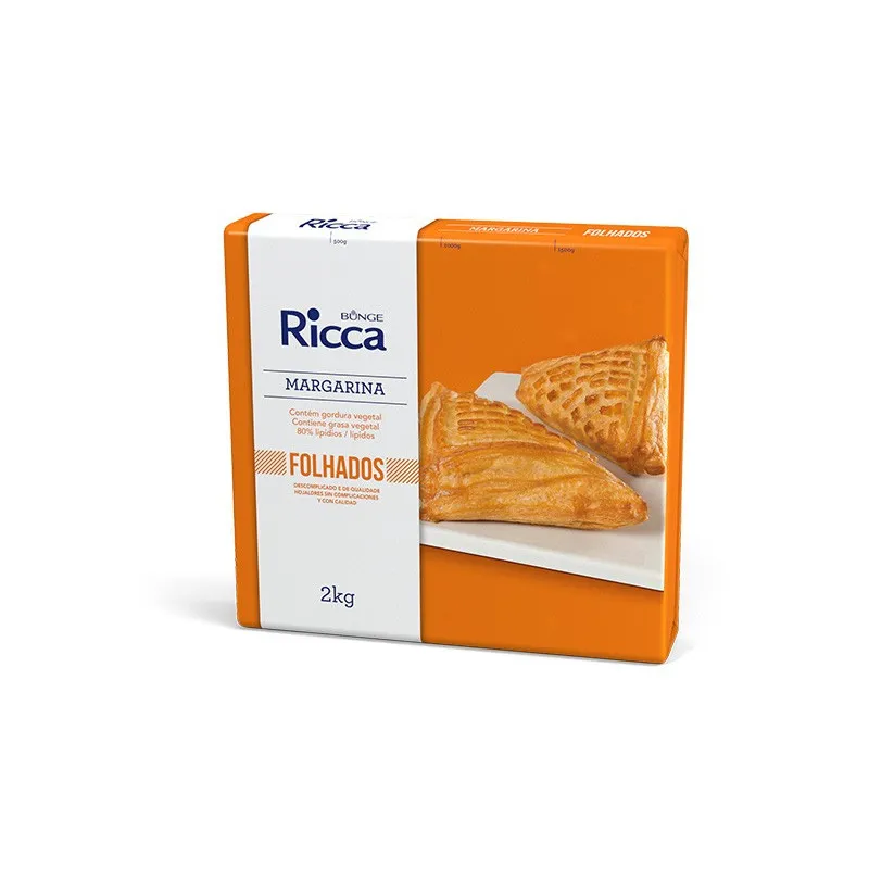 MARGARINA RICCA FOLHADA PLACA 2KG CÓD: 14393