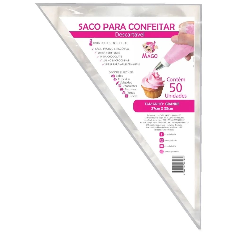 SACO CONFEITAR DESC. GRANDE 48X28 – 50 UNID PANE CÓD: 11958