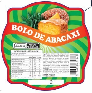 ETIQUETA ESP. 90 X 90 BOLO DE ABACAXI 50 UND CÓD:13394