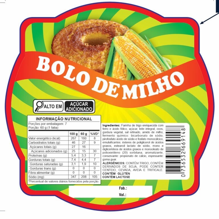 ETIQUETA ESP. 9X9 BOLO DE MILHO (50 UN) CÓD:14044