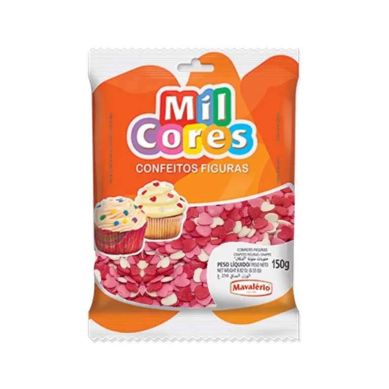 CONFEITO FIGURA CORACAO MIL CORES 150G – CÓD:12937