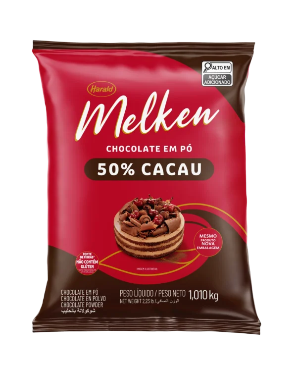 CHOCOLATE EM PO 50% 1,01KG MELKEN HARALD - CÓD:11778