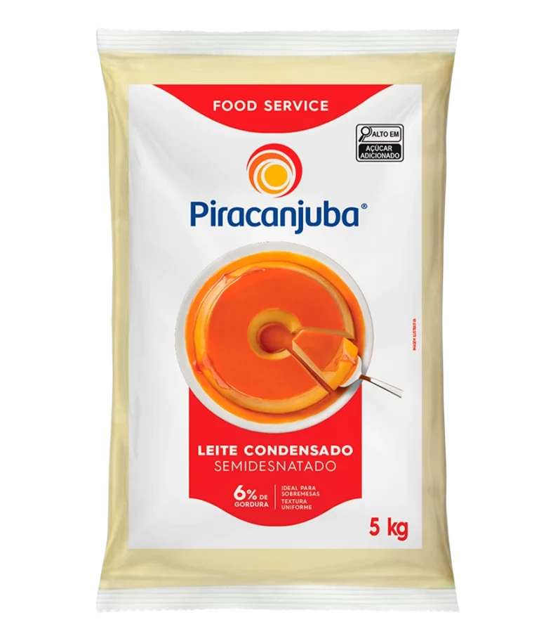 LEITE CONDENSADO SEMIDESNAT BAG 5 KG PIRACANJUBA CÓD:14999
