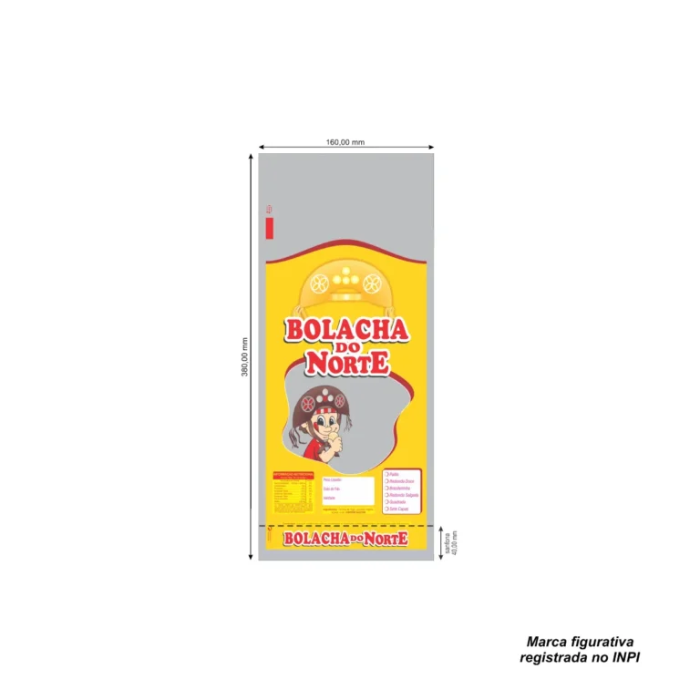 SACO PP 16 X 38 BOLACHA DO NORTE C/ DESENHO 100 UNID-9280 CÓD:15336
