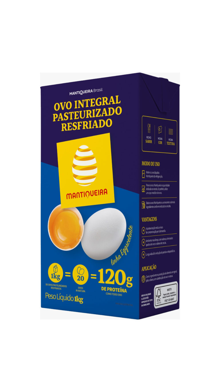 OVO INTEGRAL LIQUIDO PASTEURIZADO RESF EGGSCELE00NTE 1KG CÓD:14125