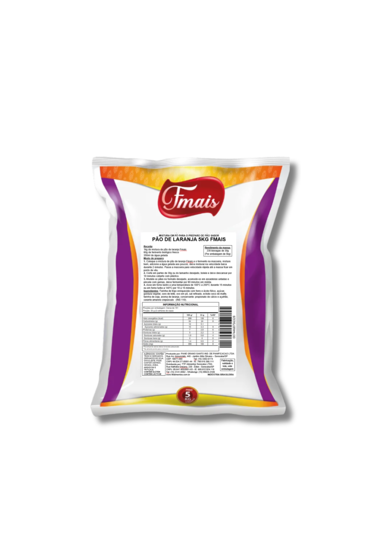 MISTURA EM PÓ PARA PÃO DE LARANJA 5KG FMAIS CÓD:16139